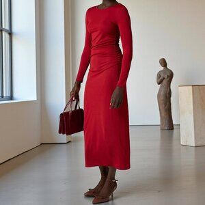 J. Crew Long-sleeve dress in jersey crepe Size Small